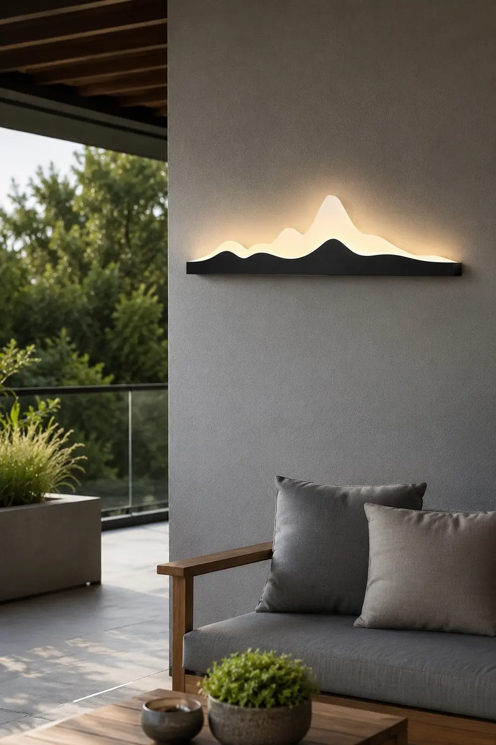 Mountain Scenery Creative Waterproof LED Modern Outdoor Wall Lights - Lumpaz
