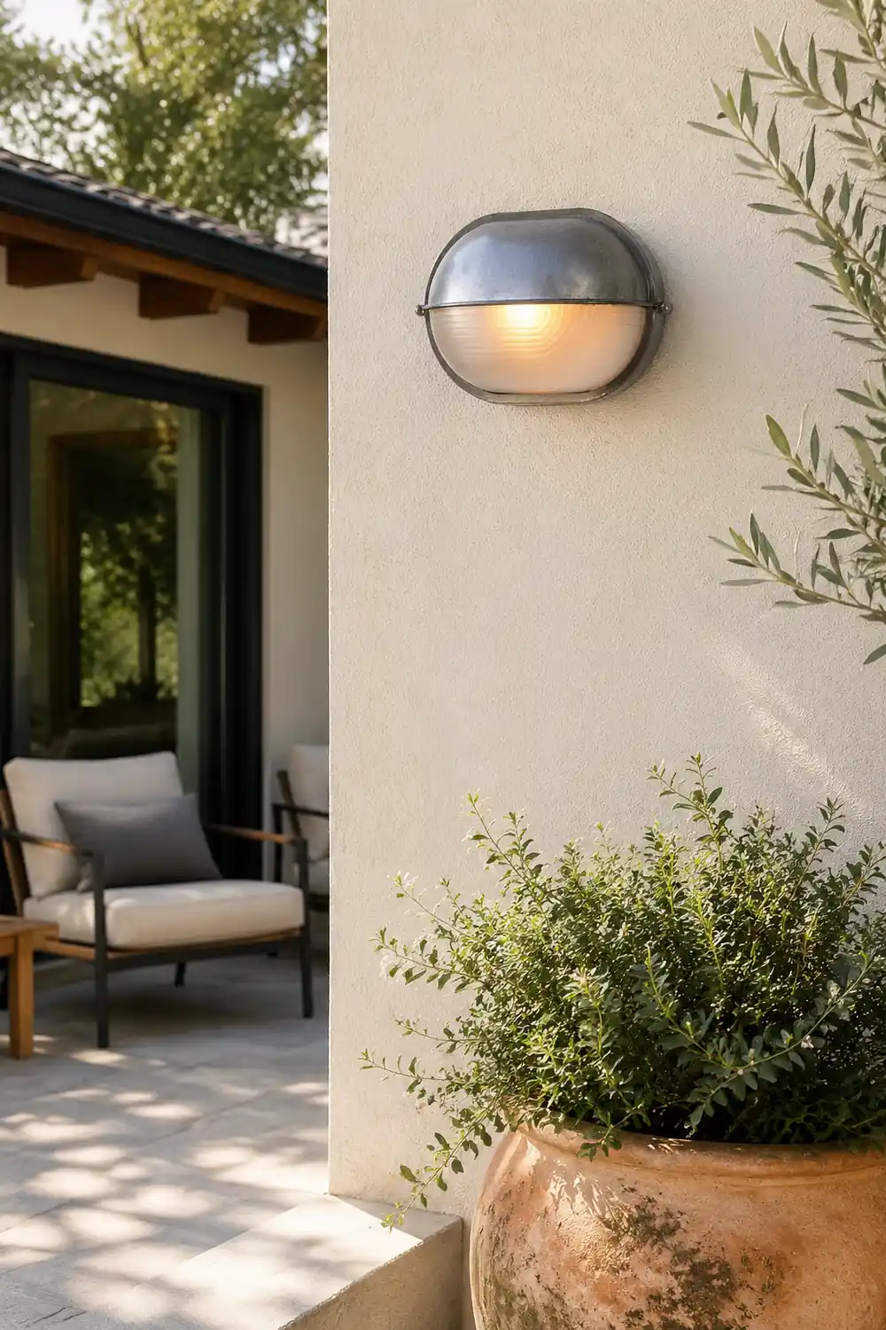 Round Oval Cast Aluminum Glass Waterproof Retro Industrial Wall Lamp - Lumpaz