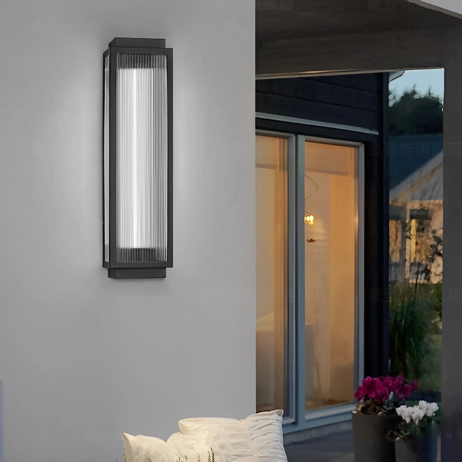 Rectangular Strip Waterproof LED Black Modern Outdoor Wall Lights - Lumpaz