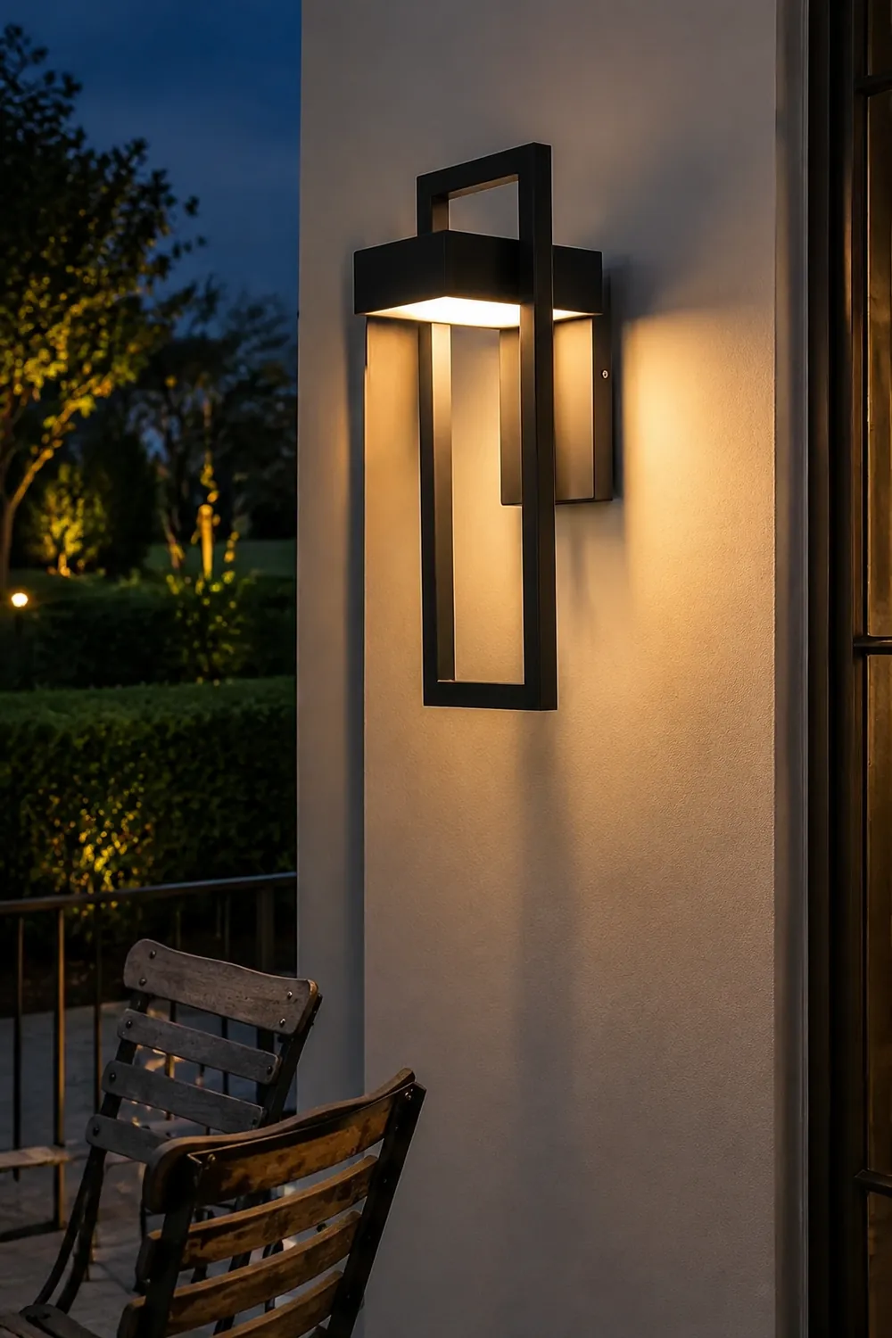 Rectangular Minimalist LED Waterproof Black Modern Outdoor Wall Lamp - Lumpaz
