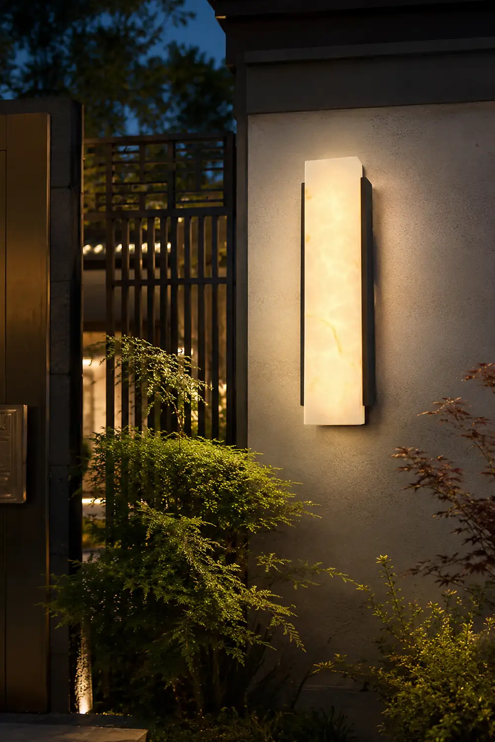 Rectangular Metal LED Waterproof Black Modern Outdoor Wall Lights - Lumpaz