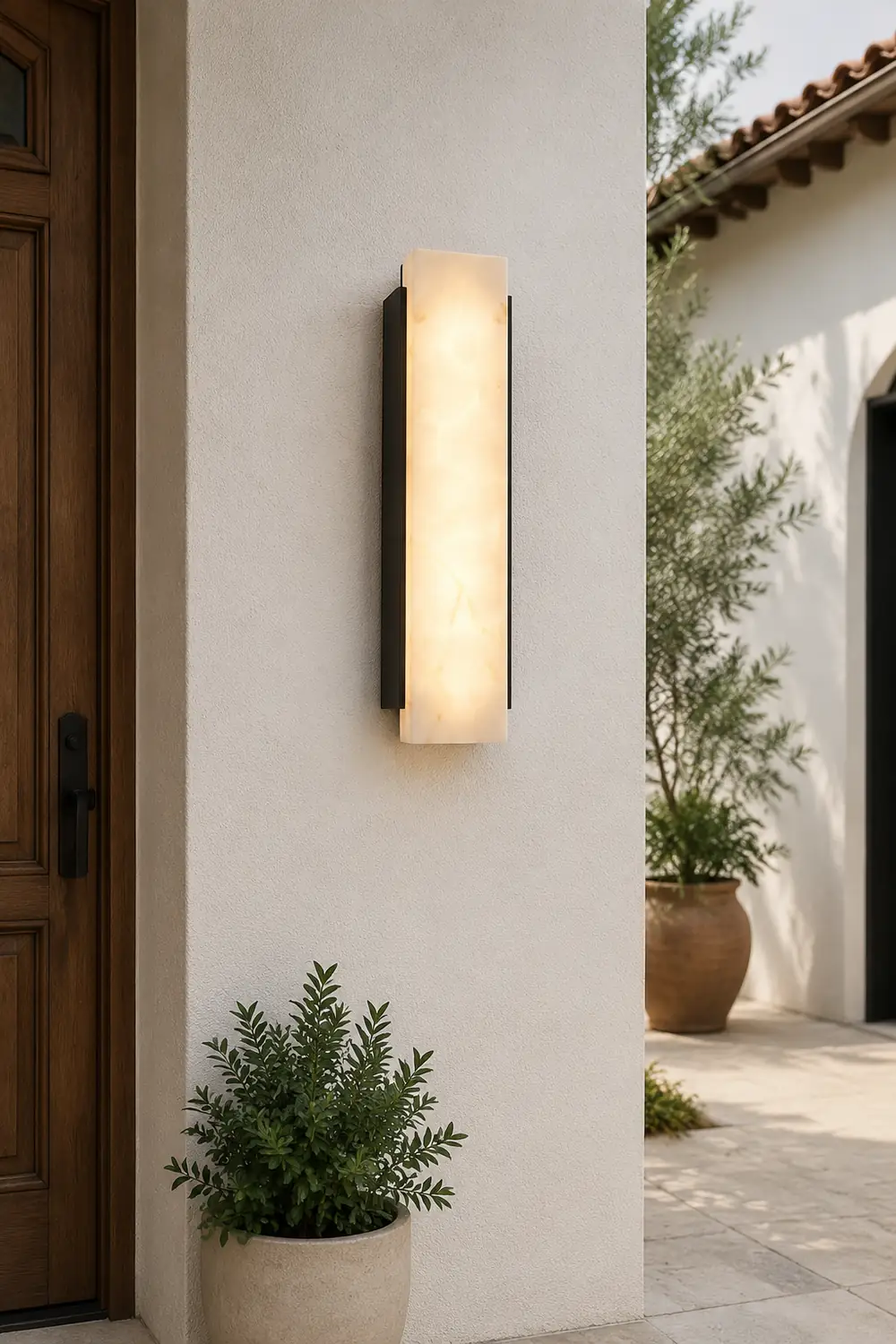 Rectangular Metal LED Waterproof Black Modern Outdoor Wall Lights - Lumpaz