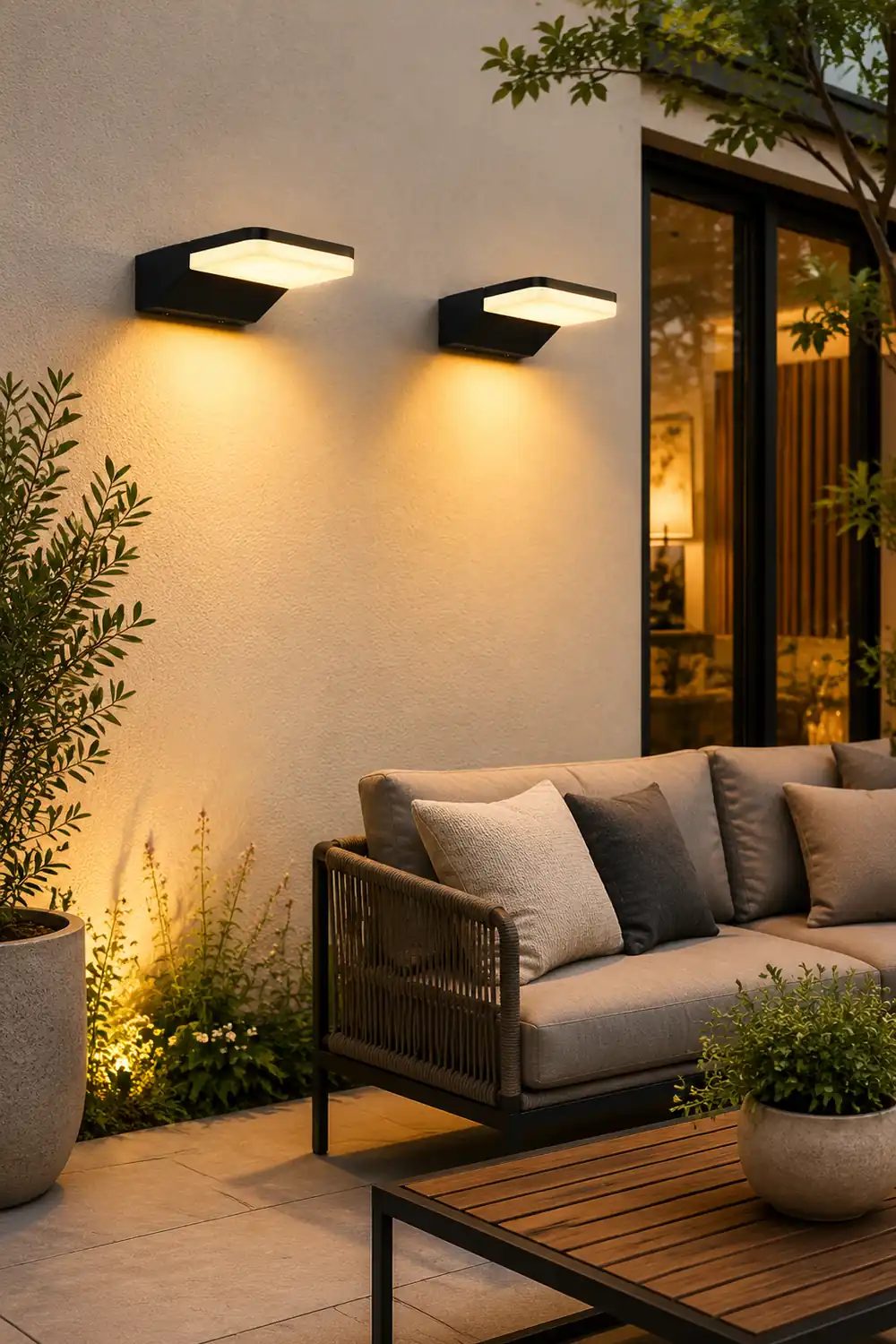 Rectangular Creative LED Waterproof Black Modern Outdoor Wall Sconces Lighting - Lumpaz