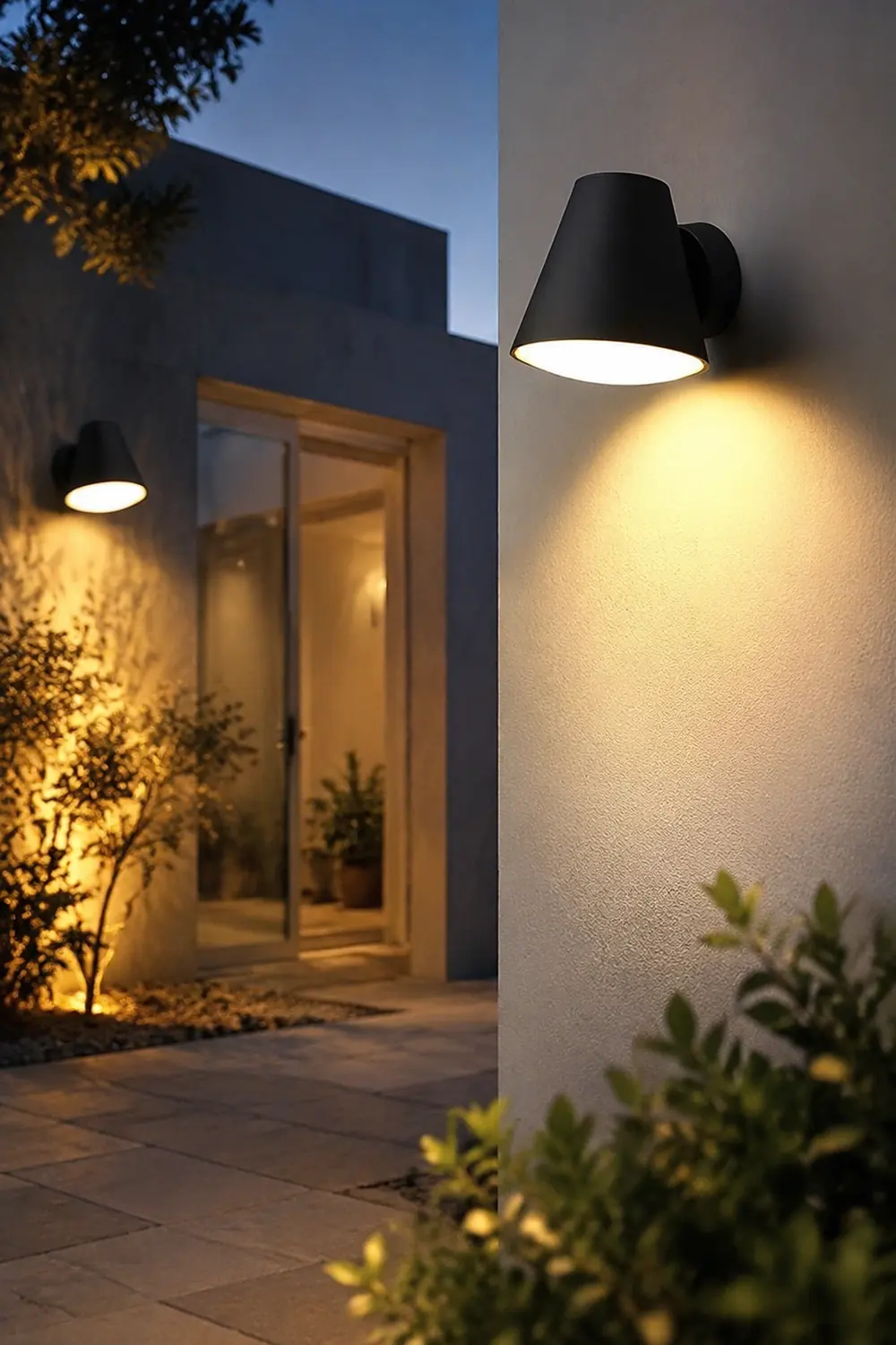 Cone Shape LED Waterproof Black Modern Outdoor Wall Lamp Exterior Lights - Lumpaz