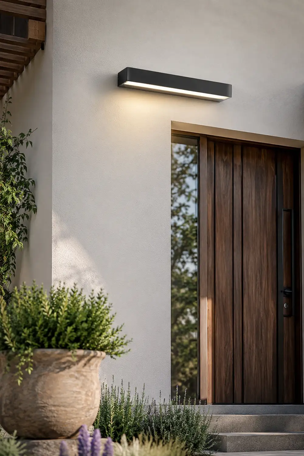 Minimalist Strip Waterproof LED Black Modern Outdoor Wall Washer Light - Lumpaz