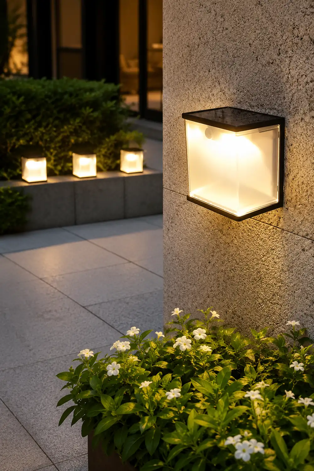 Square Intelligent Motion Sensor LED Waterproof Solar Outdoor Lights - Lumpaz