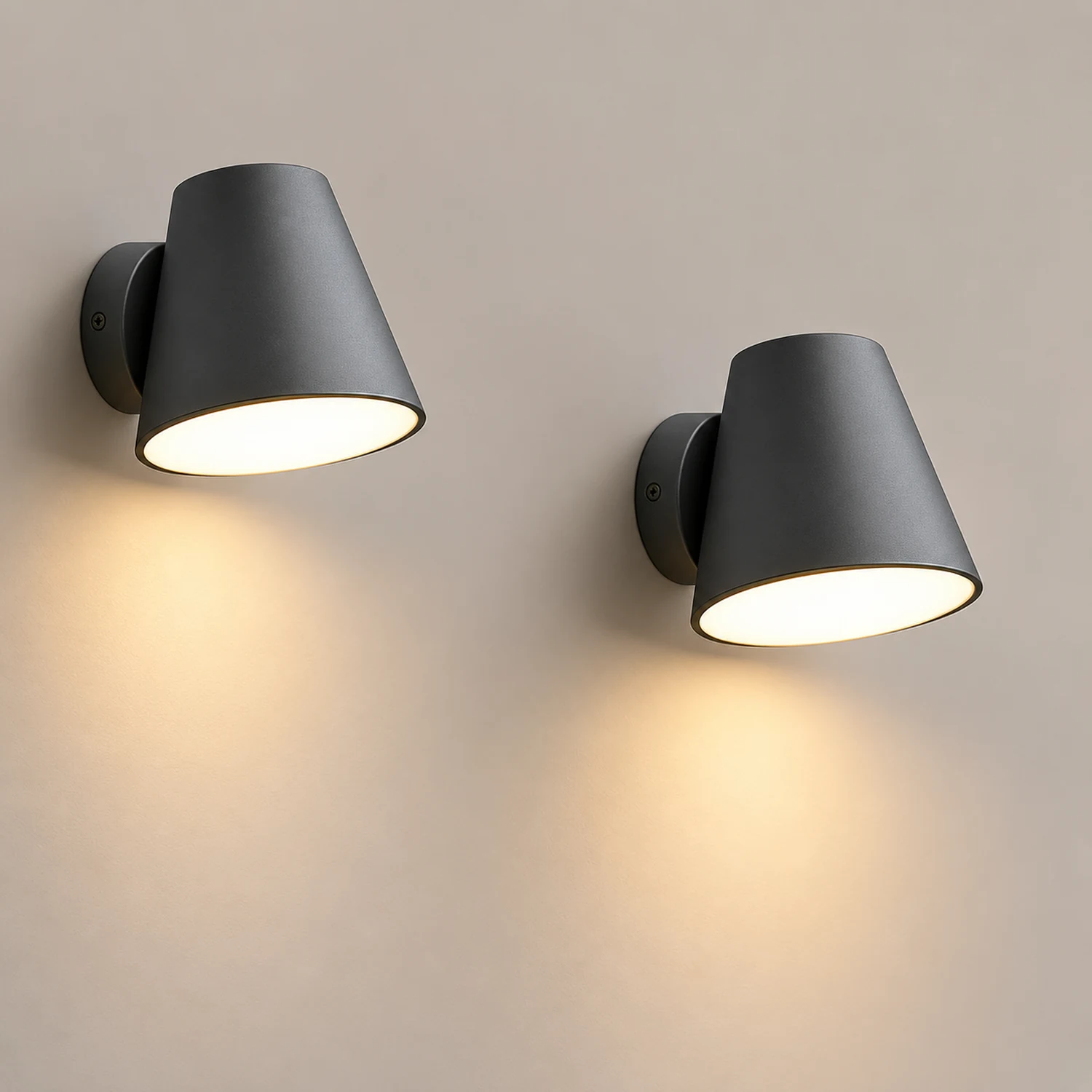 Cone Shape LED Waterproof Black Modern Outdoor Wall Lamp Exterior Lights - Lumpaz
