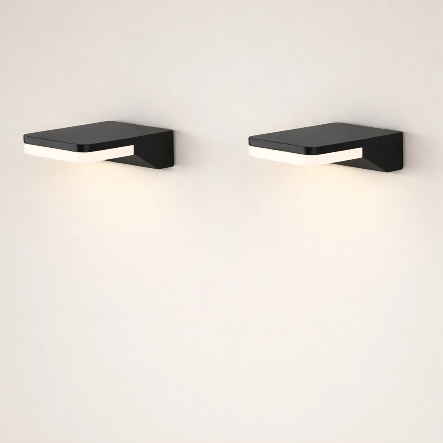 Rectangular Creative LED Waterproof Black Modern Outdoor Wall Sconces Lighting - Lumpaz