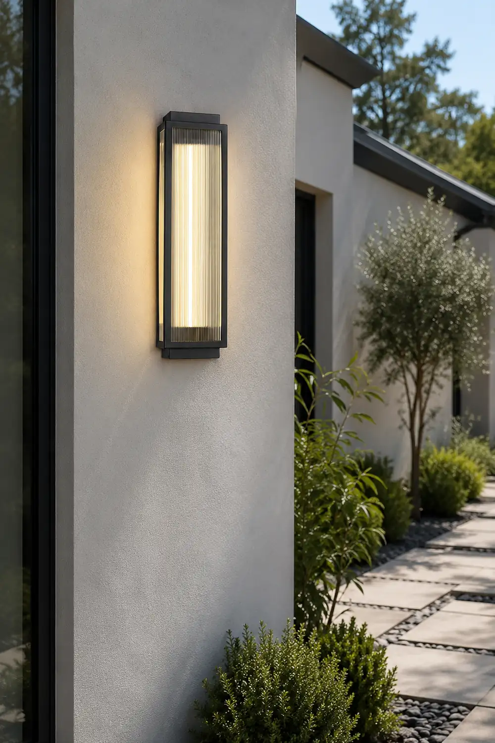 Rectangular Strip Waterproof LED Black Modern Outdoor Wall Lights - Lumpaz