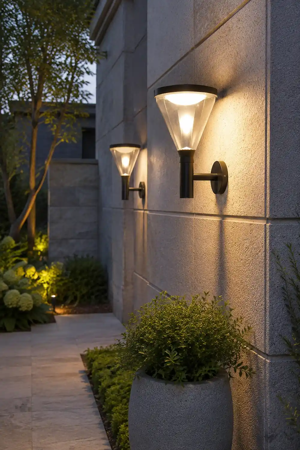 Waterproof Dimmable LED Black Modern Solar Outdoor Wall Lights Wall Lamp - Lumpaz