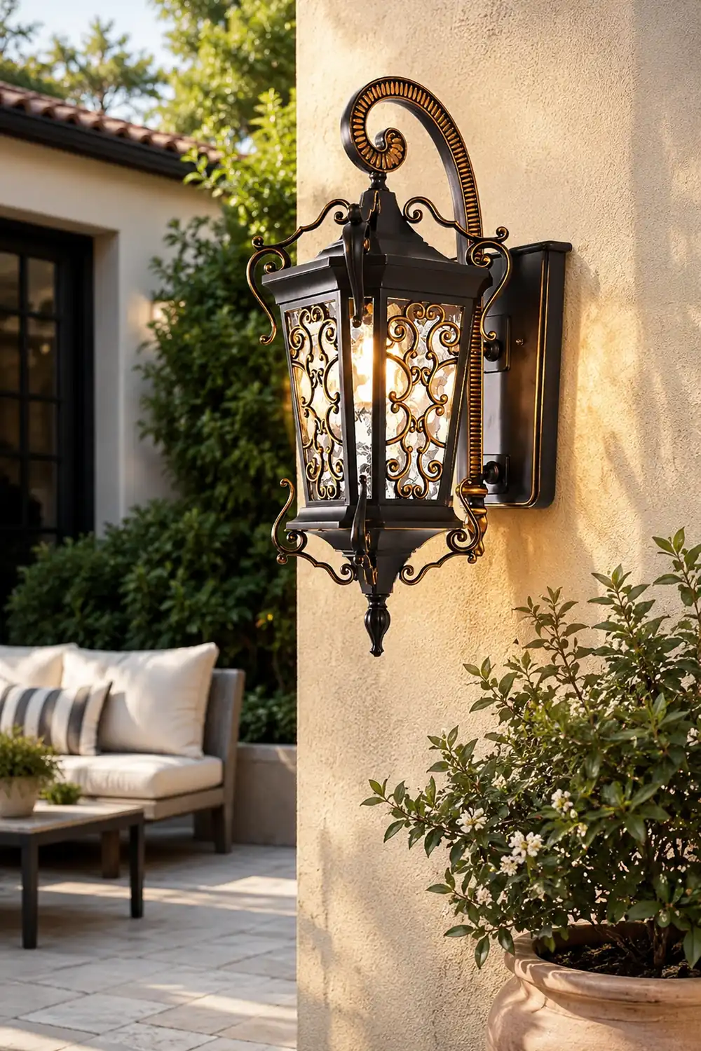 Retro Pattern Outdoor Waterproof European Style Wall Lamp Exterior Lights - Lumpaz