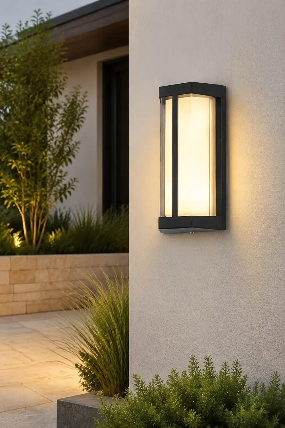 Waterproof Double Acrylic Shade LED Black Modern Outdoor Wall Lights - Lumpaz