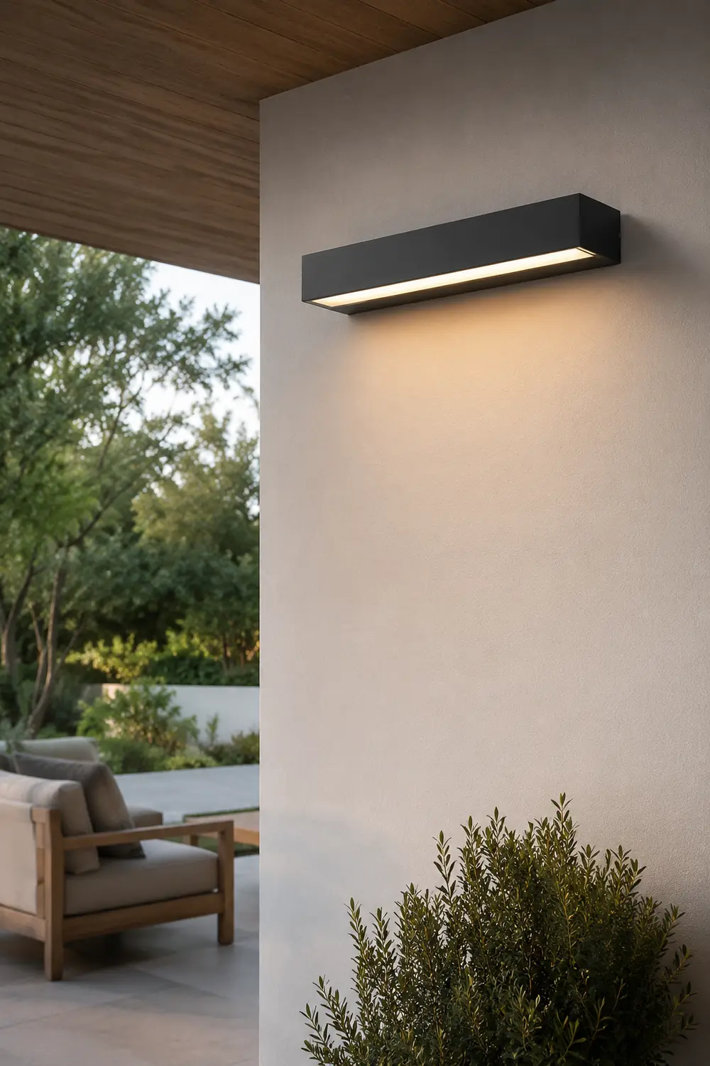 Minimalist Strip Waterproof LED Black Modern Outdoor Wall Washer Light - Lumpaz