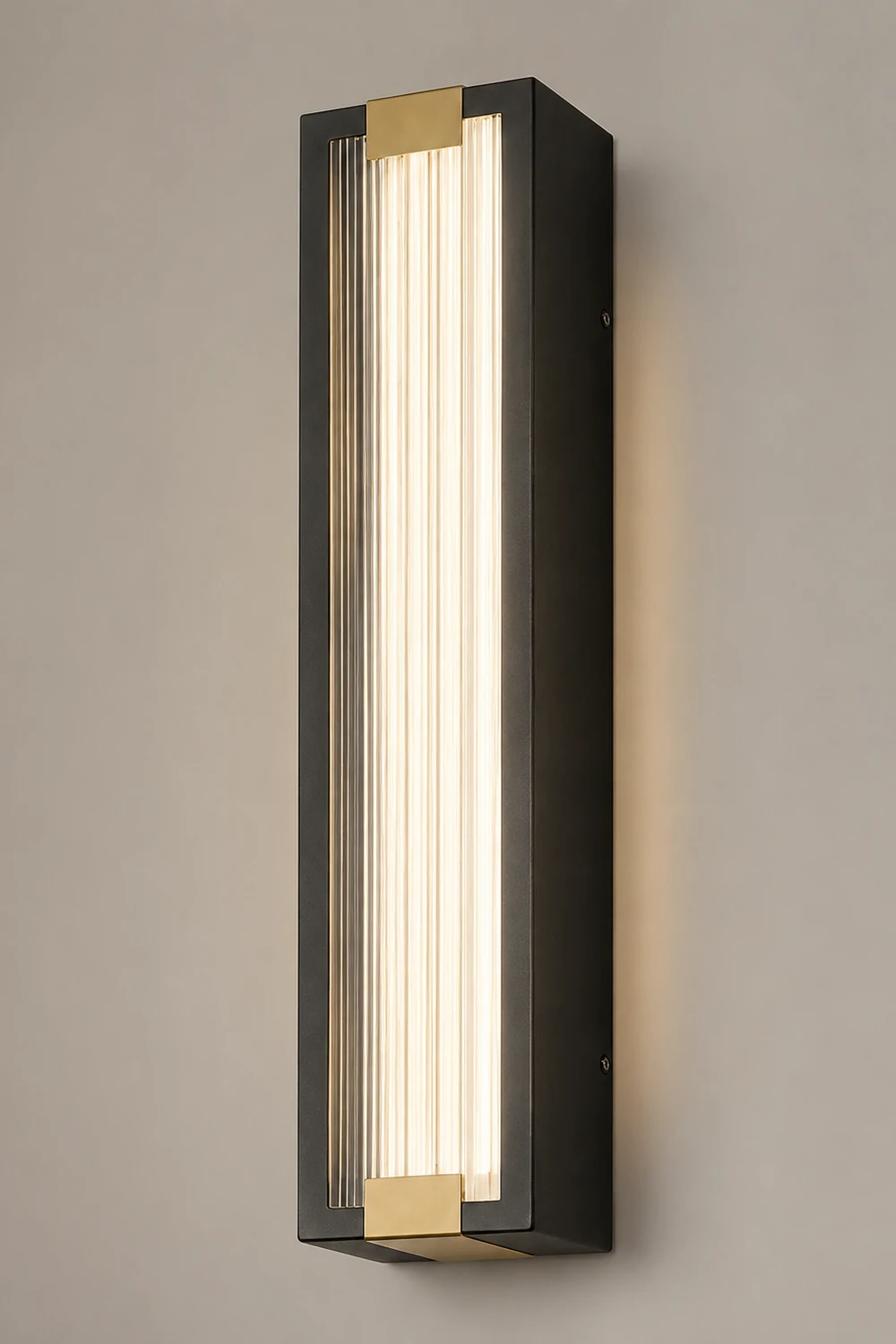 Rectangular Strip Waterproof LED Black Modern Porch Lights Wall Sconces - Lumpaz