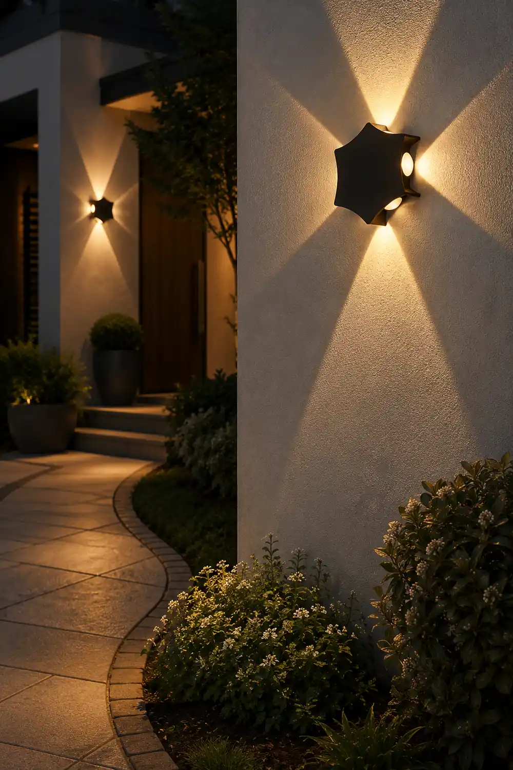 Unique Star Up and Down Lighting LED Waterproof Black Modern Wall Lamp - Lumpaz