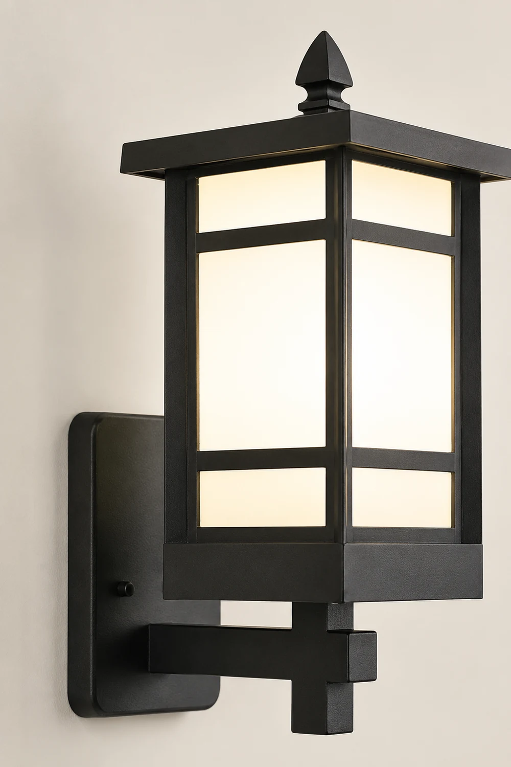 Vintage Waterproof LED Glass Matte Black Retro Wall Lamp Exterior Lights - Lumpaz