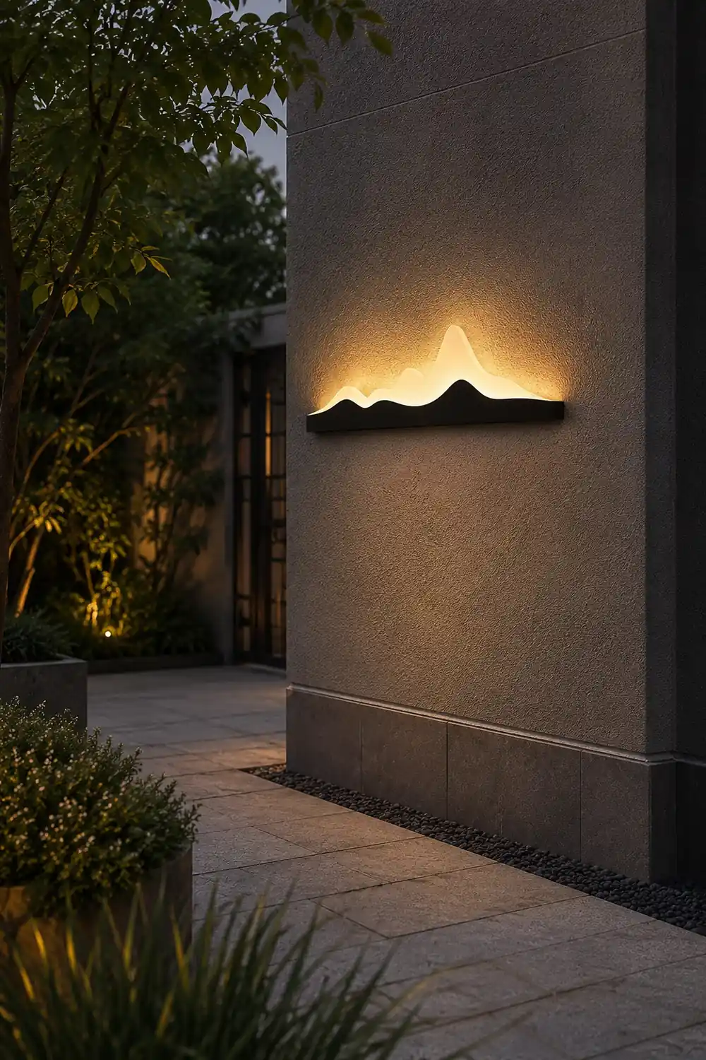 Mountain Scenery Creative Waterproof LED Modern Outdoor Wall Lights - Lumpaz