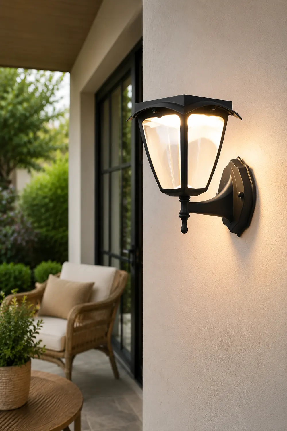 Square Dimmable LED Intelligent Black Modern Solar Outdoor Wall Lights - Lumpaz