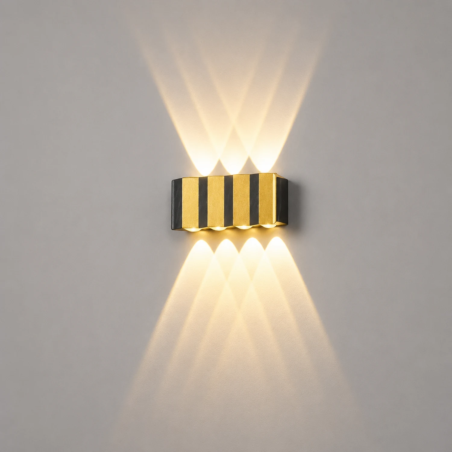 Wavy Creative Up and Down Light LED Waterproof Modern Wall Lights Fixture - Lumpaz