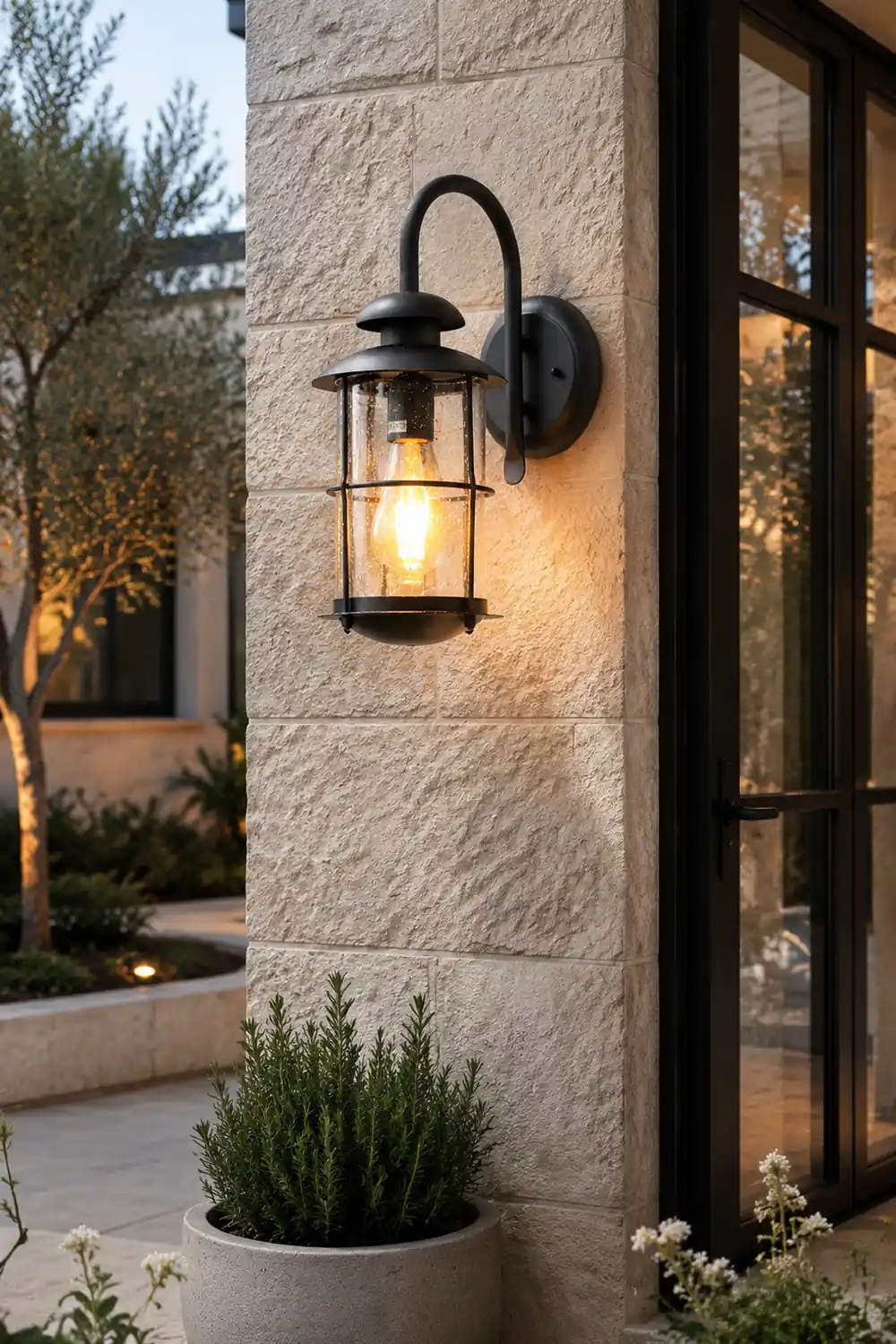 Creative Glass Waterproof LED Black Modern Plug in Wall Sconce Lighting - Lumpaz