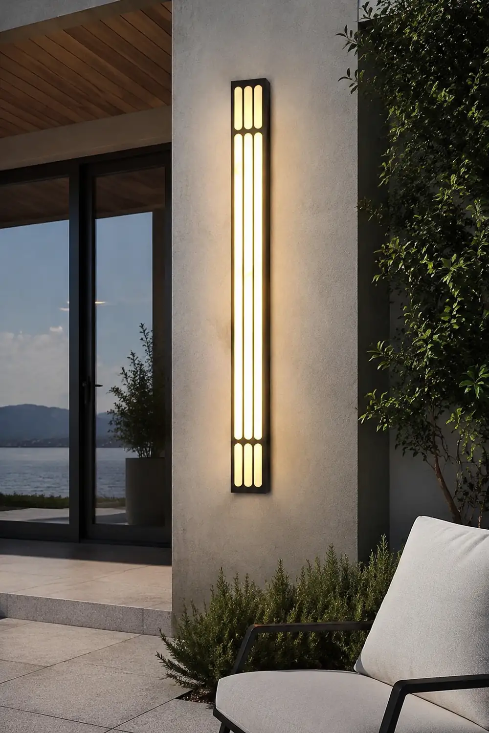 Long Strip Rectangular Waterproof LED Black Modern Outdoor Wall Lamp - Lumpaz