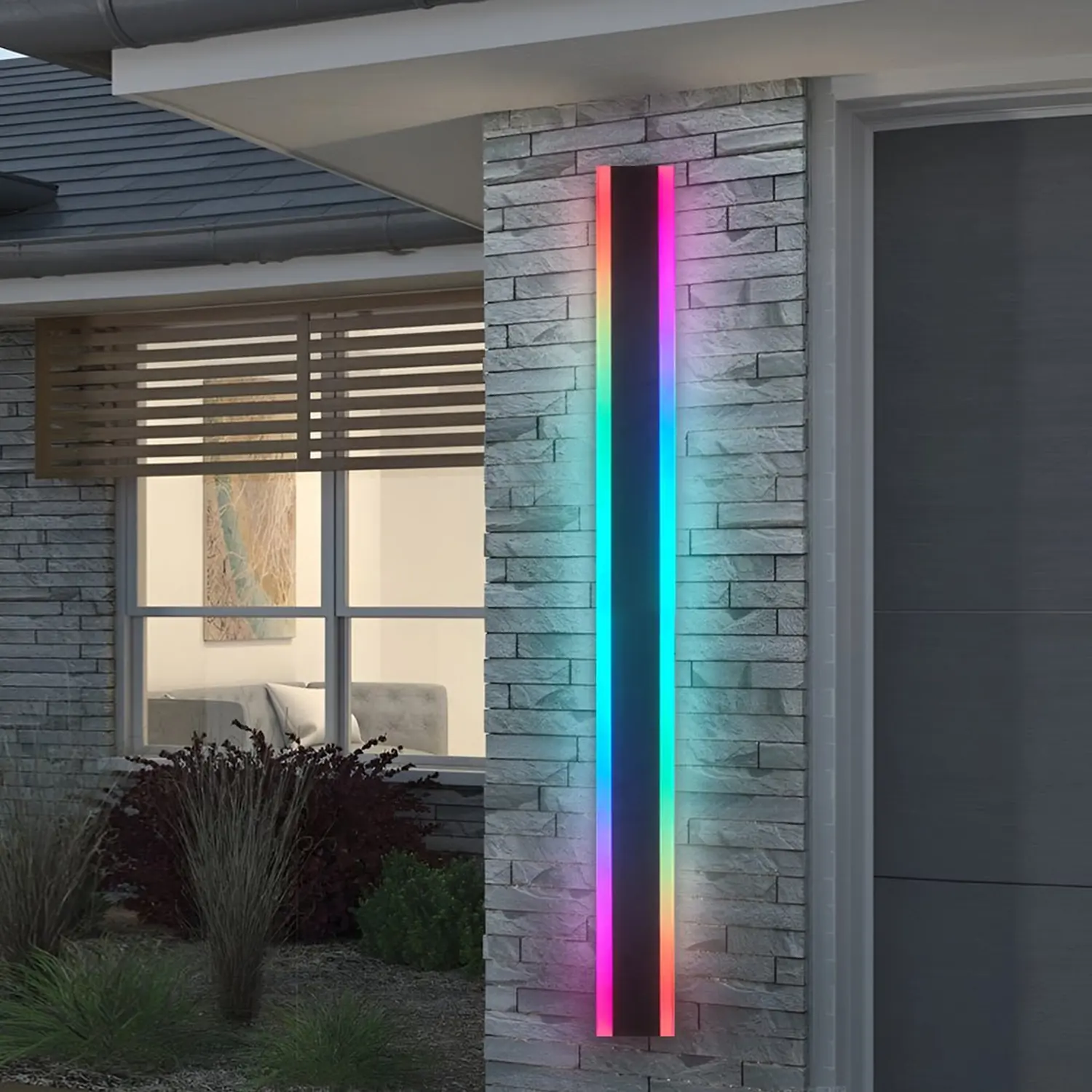 Long Strip Waterproof LED RGB Multi Color Modern Outdoor Sconces - Lumpaz