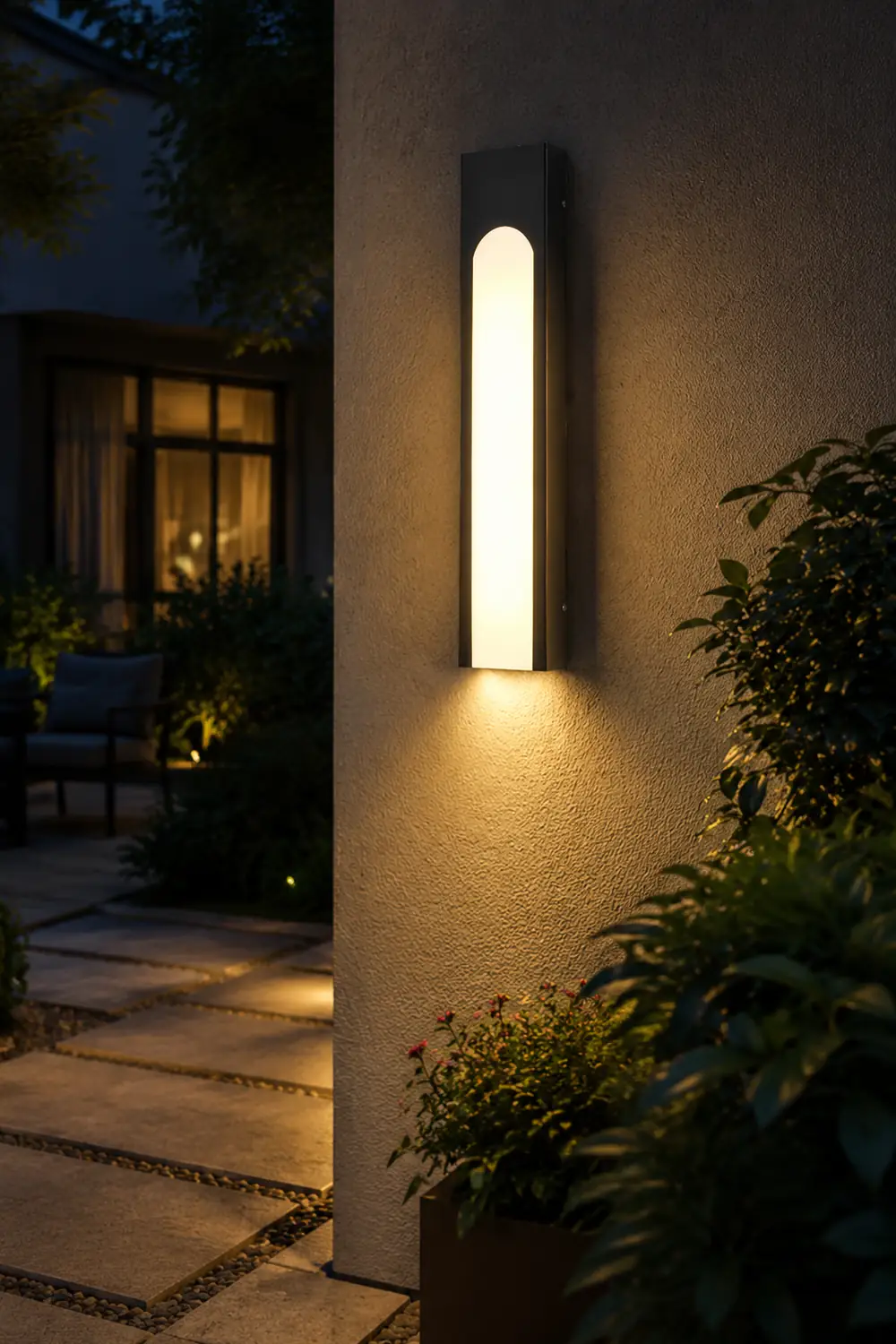 Arched Trapezoid Waterproof Black LED Modern Outdoor Wall Lights Wall Lamp - Lumpaz