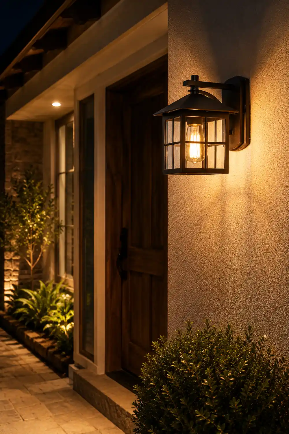 Minimalist Square Glass Lampshade Waterproof Modern Outdoor Lanterns - Lumpaz
