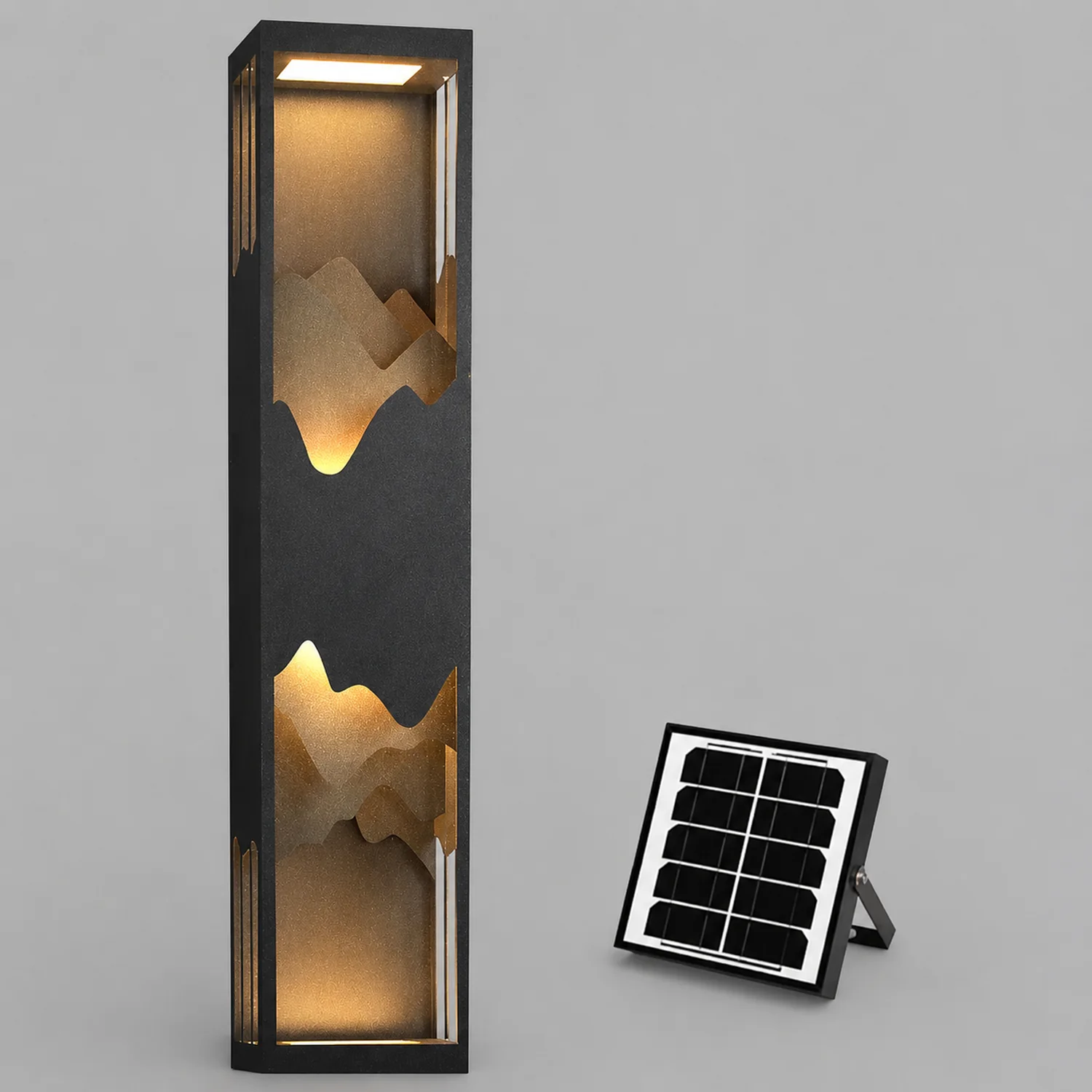 Mountain Scenery LED up Down Lighting Waterproof Solar Wall Lamp Porch Lights - Lumpaz