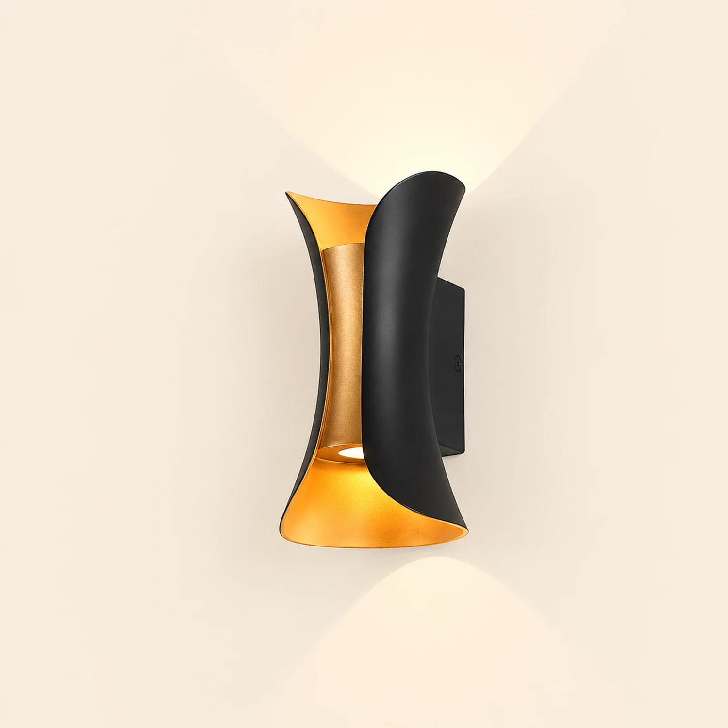 Curved LED Up and Down Lighting Waterproof Modern Outdoor Wall Lights - Lumpaz