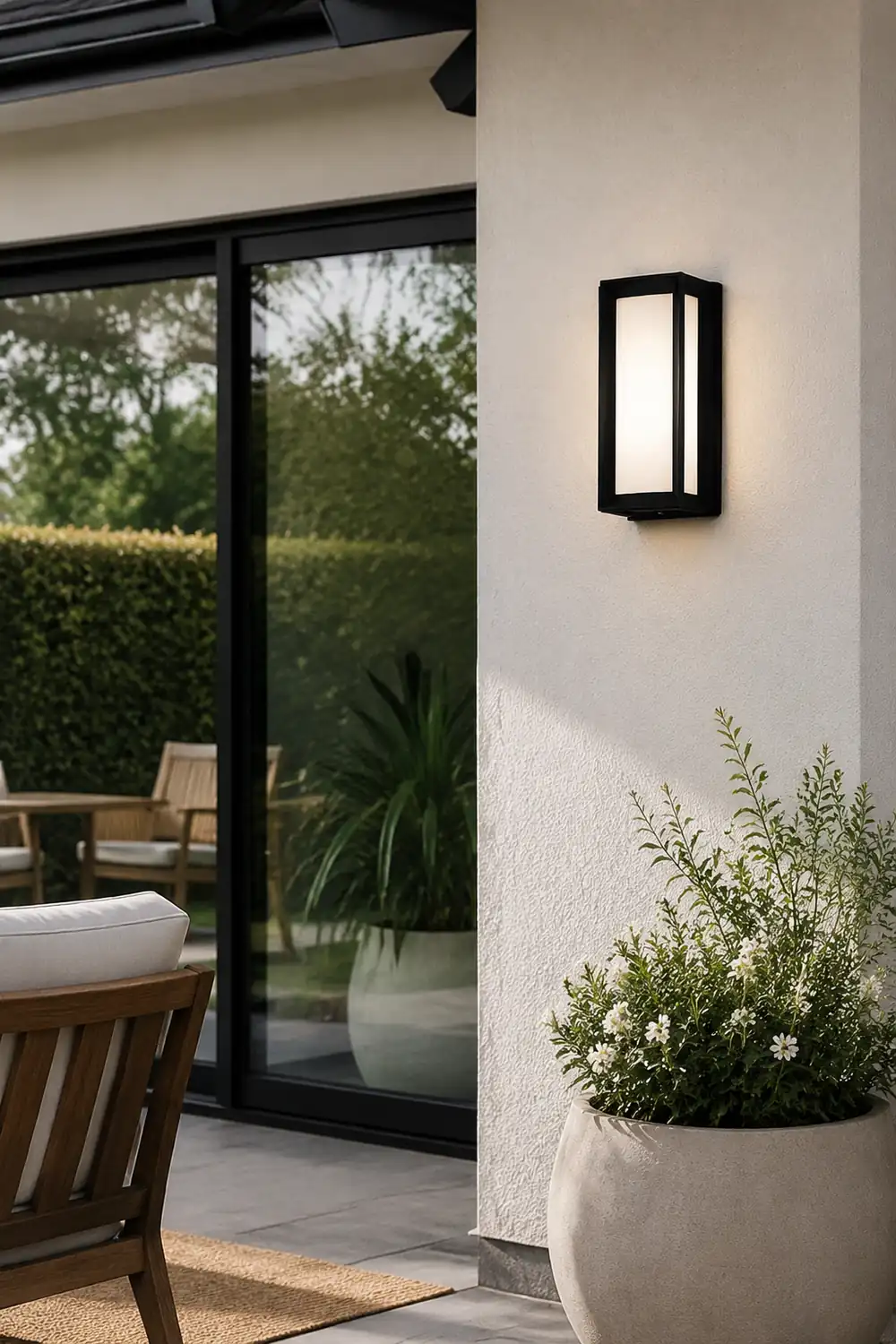 Unique Rectangular Frame Waterproof Black Modern Outdoor Wall Lights - Lumpaz