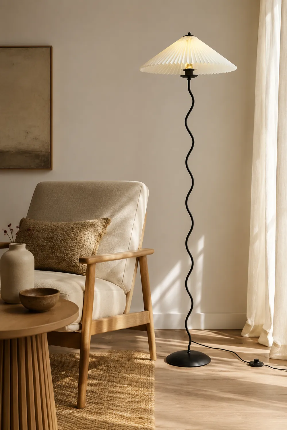 Wiggly Pleated Floor Lamp - Lumpaz