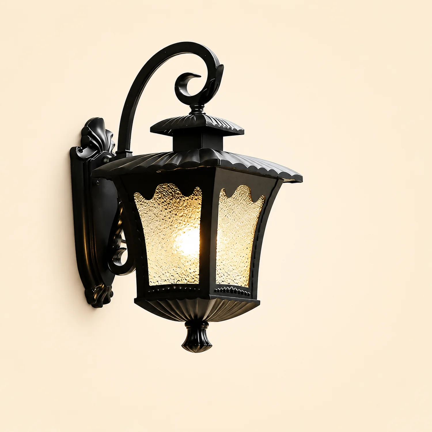 Creative Retro Glass Lantern Waterproof LED European-style Wall Lamp - Lumpaz