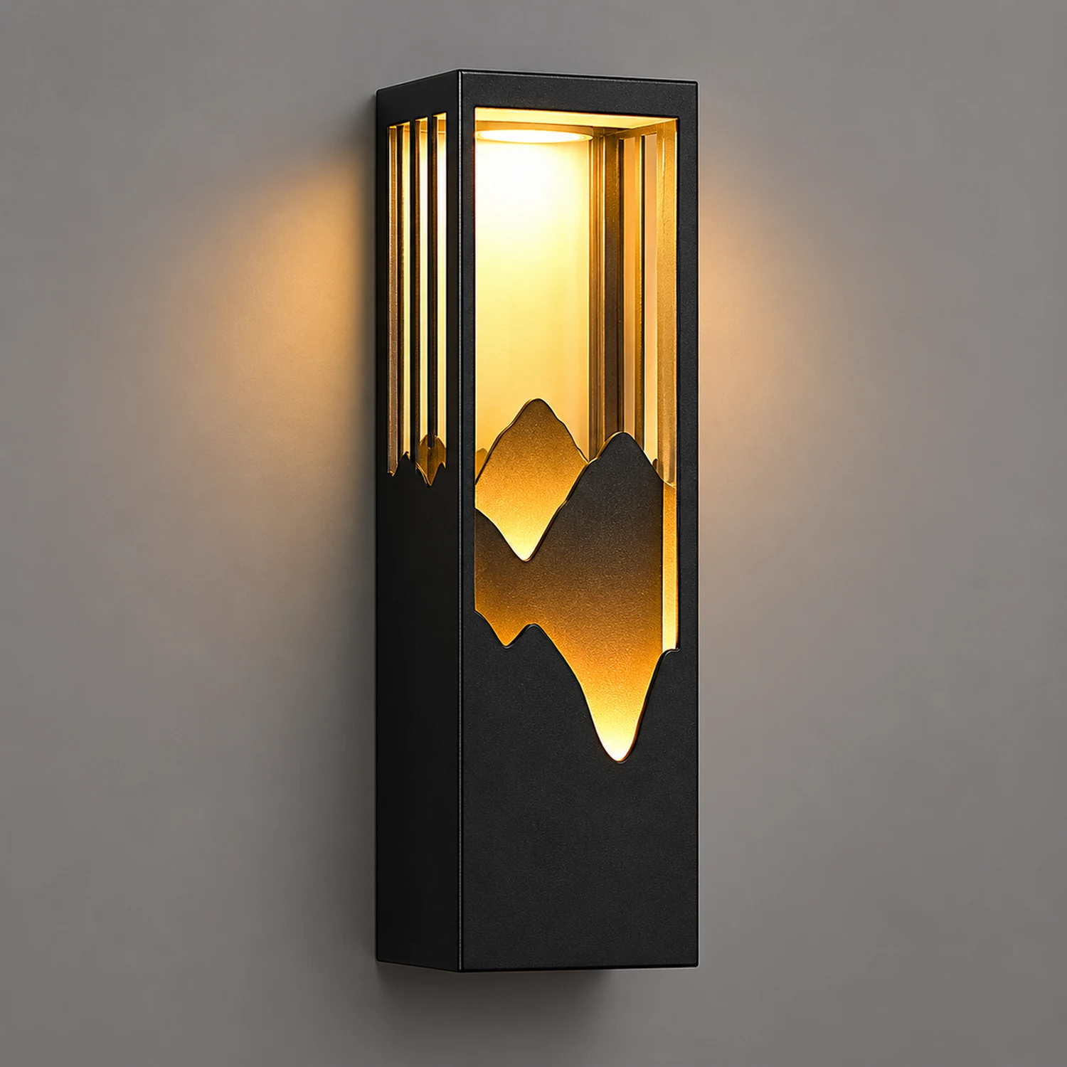 Mountain Scenery LED up Down Lighting Waterproof Solar Wall Lamp Porch Lights - Lumpaz