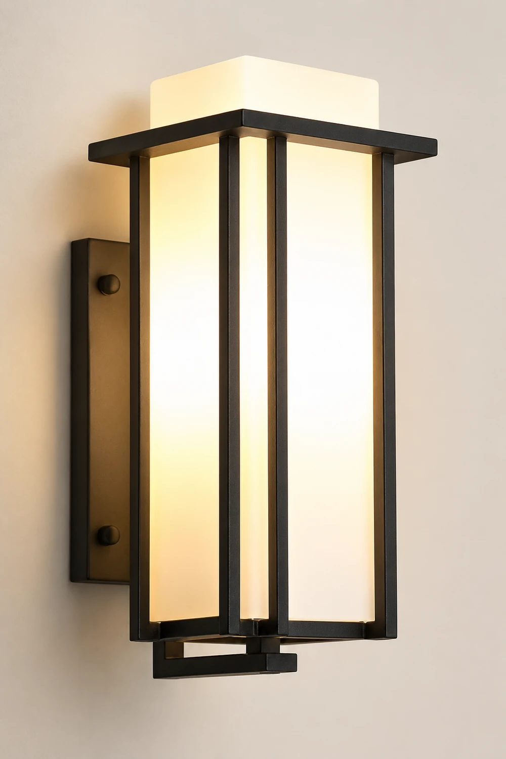 Square Waterproof LED Black Retro Outdoor Wall Lamp Exterior Lights - Lumpaz