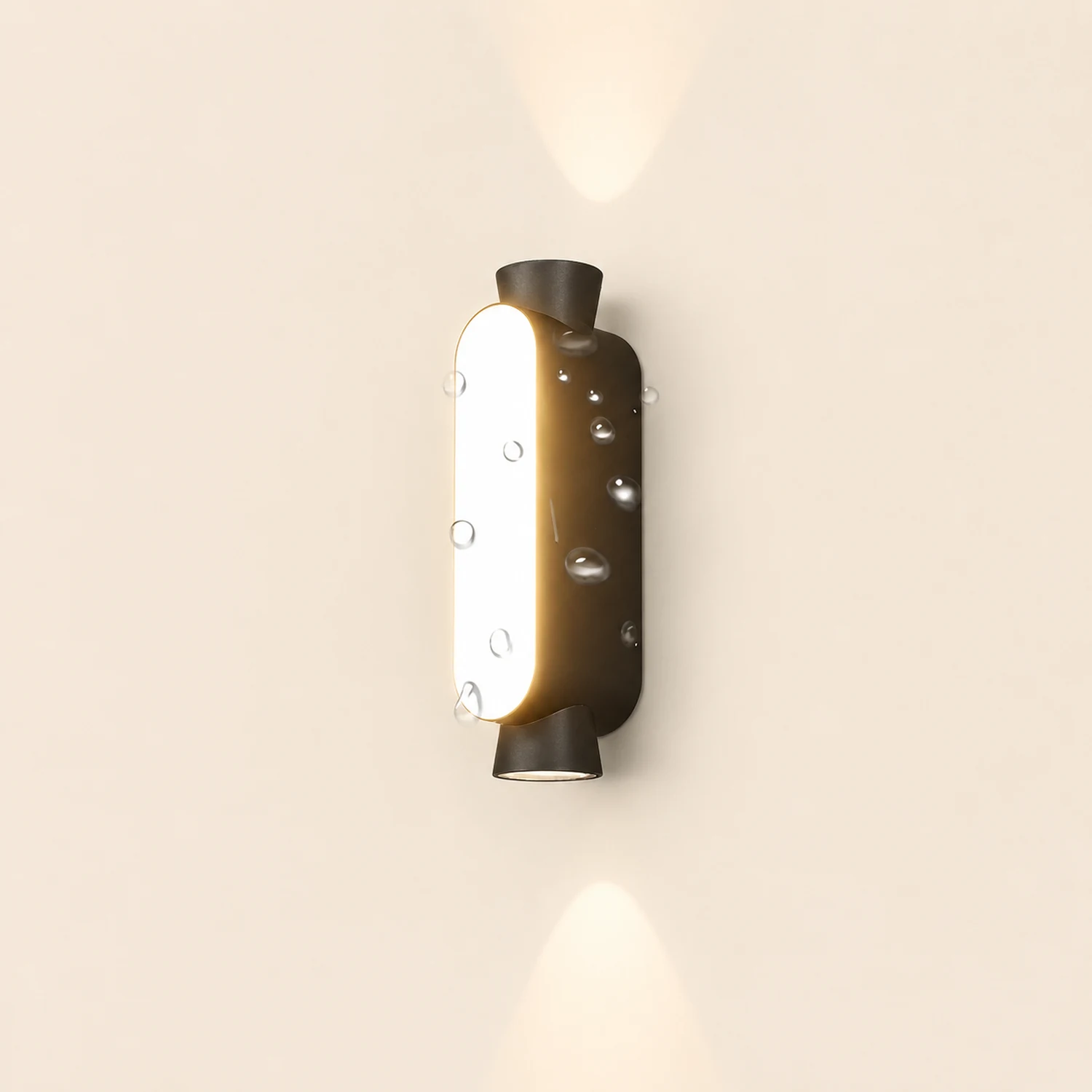 Waterproof LED Up and Down Lights Black Modern Outdoor Wall Sconce Lighting - Lumpaz