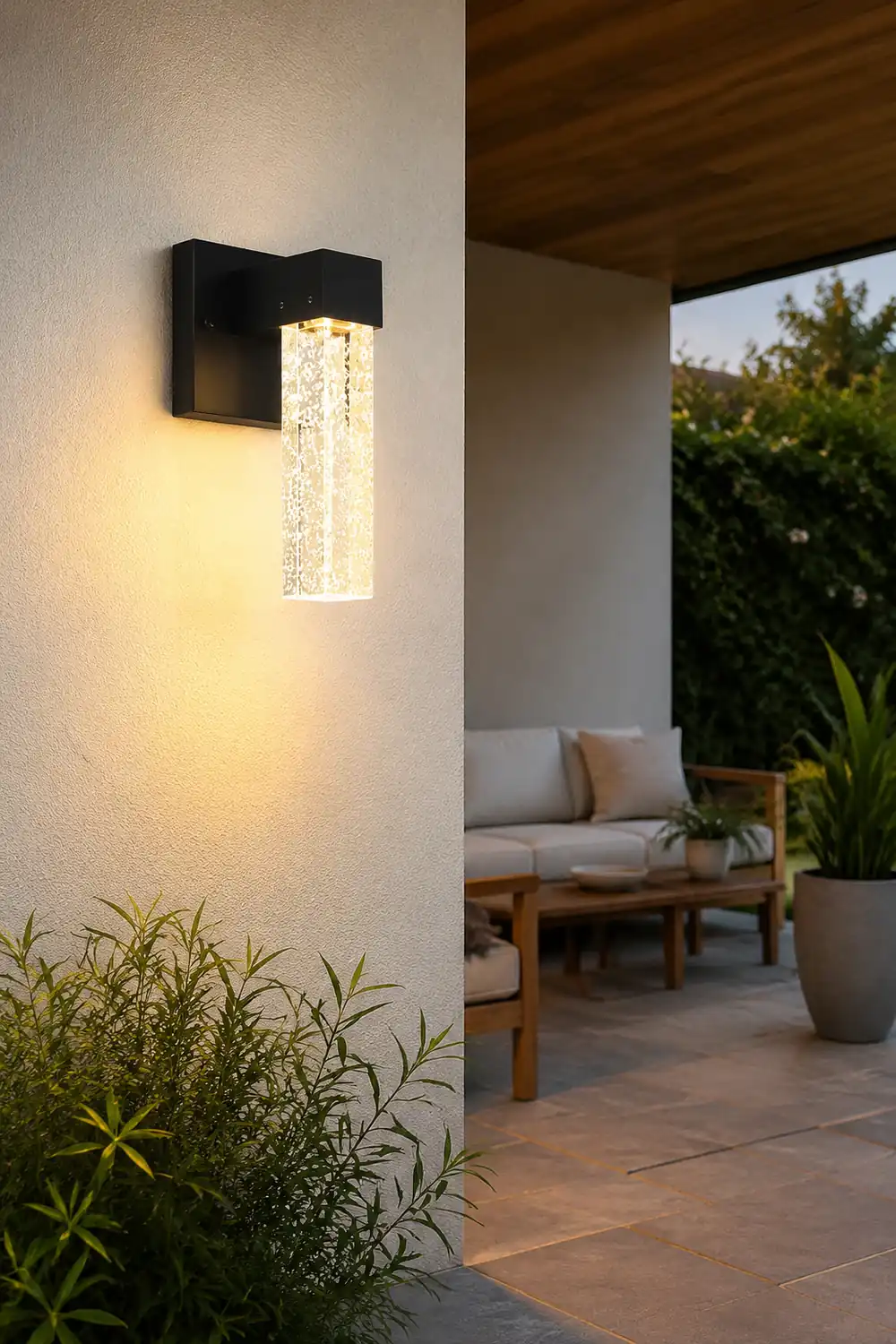 Waterproof LED 10W Crystal Black Modern Outdoor Wall Lamp Exterior Lights - Lumpaz