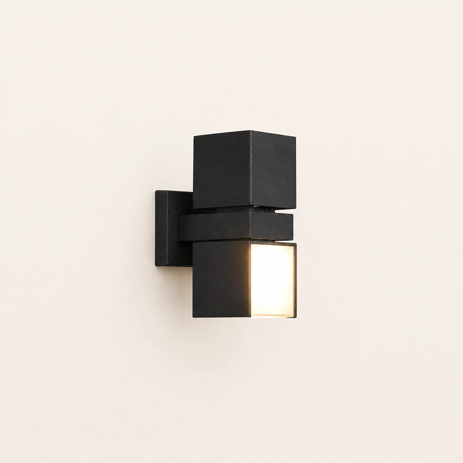 Adjustable Square Lamps Up And Down Lighting Black Outdoor Wall Lights - Lumpaz