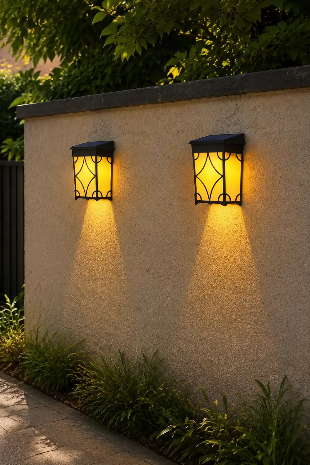 2Pcs Waterproof LED RGB Intelligent Motion Sensor Solar Wall Lights - Lumpaz