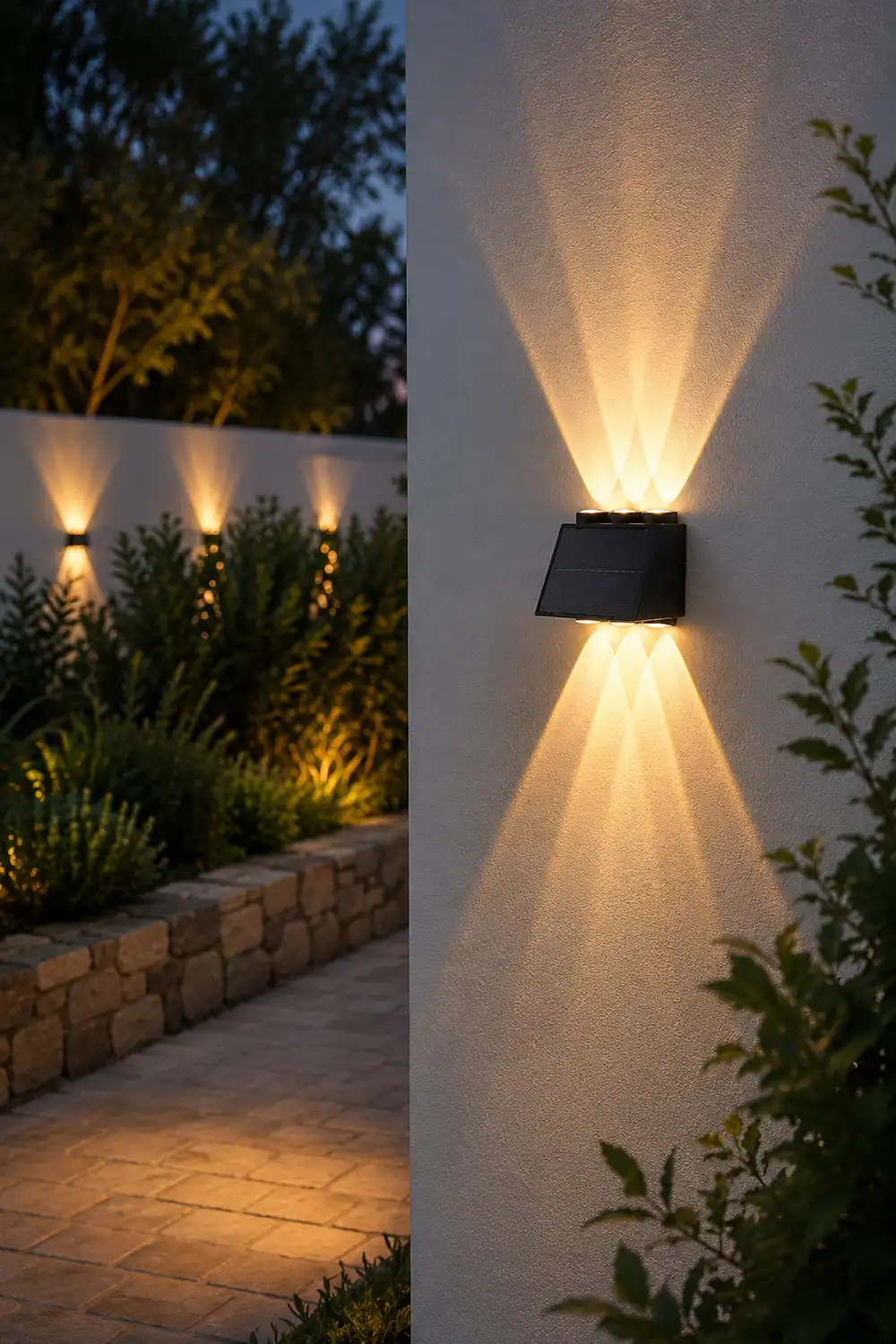 Rectangular Waterproof Up and Down Light LED Modern Solar Wall Lamp - Lumpaz