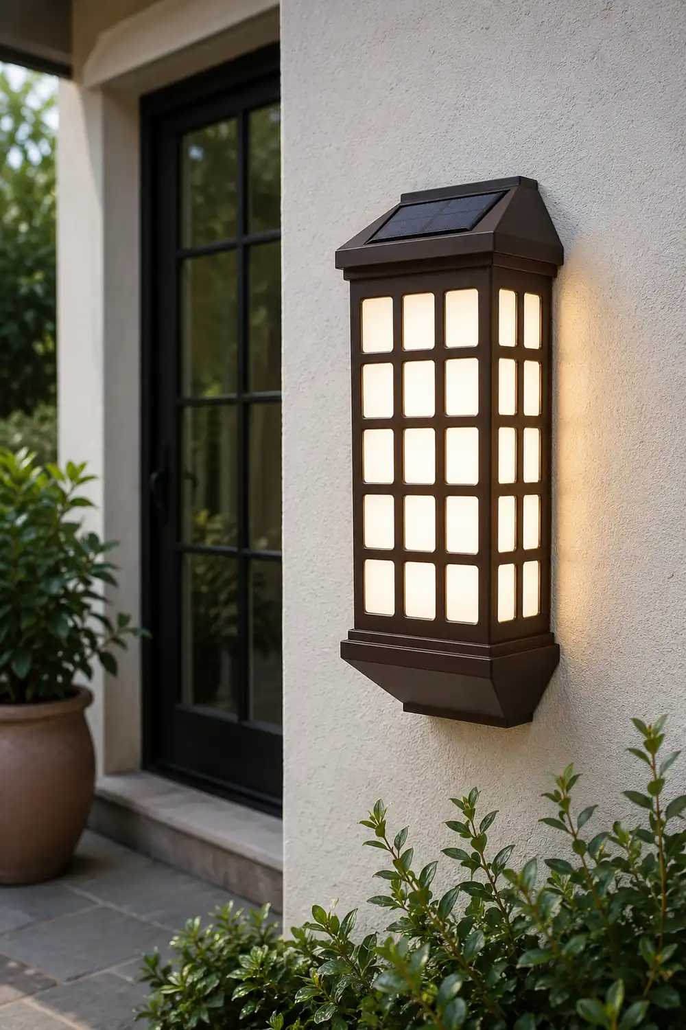 Solar LED Light-controlled Motion Sensor Modern Outdoor Wall Lamp - Lumpaz