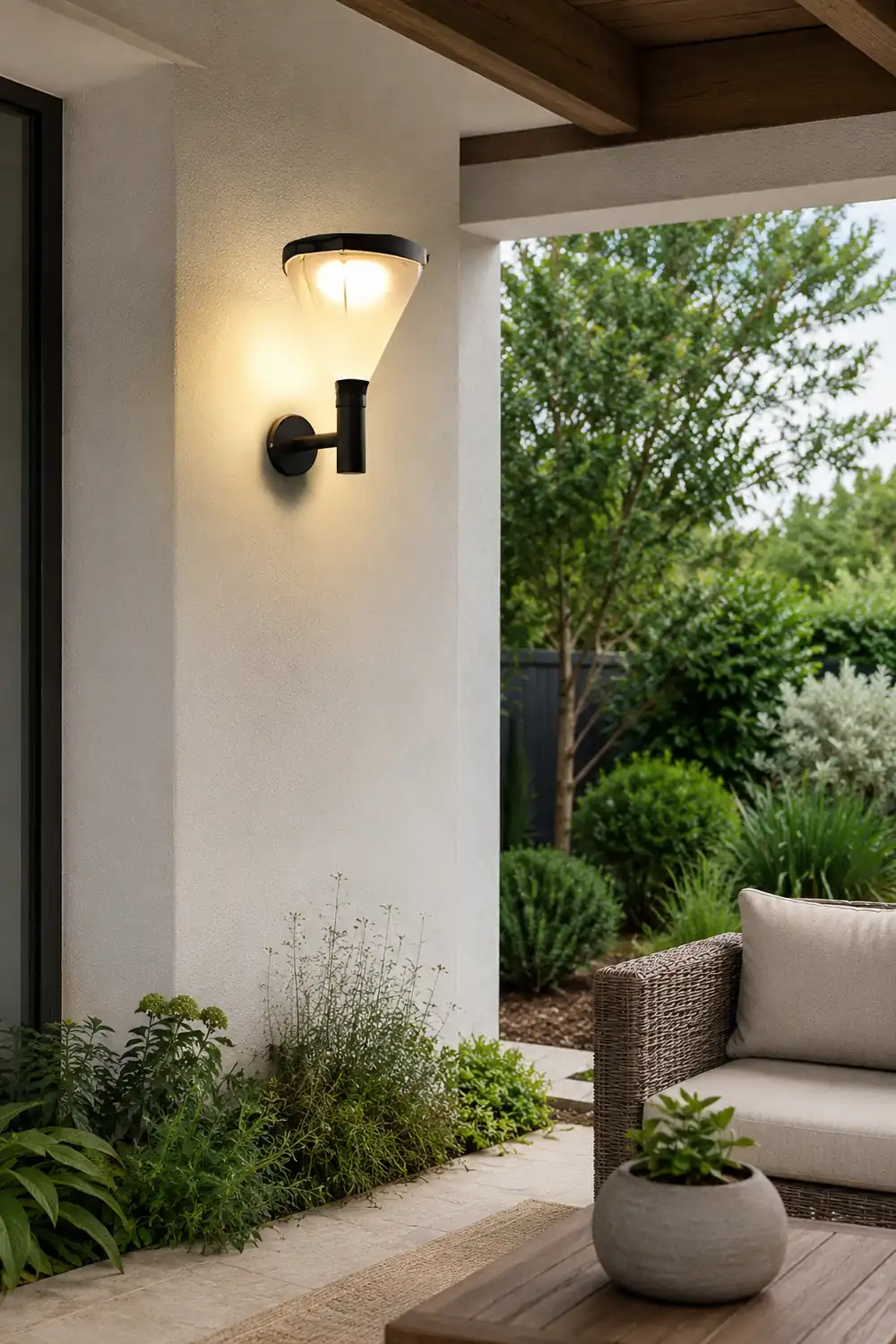 Geometric Waterproof LED Modern Outdoor Plug in Wall Lamp Wall Sconce Lighting - Lumpaz