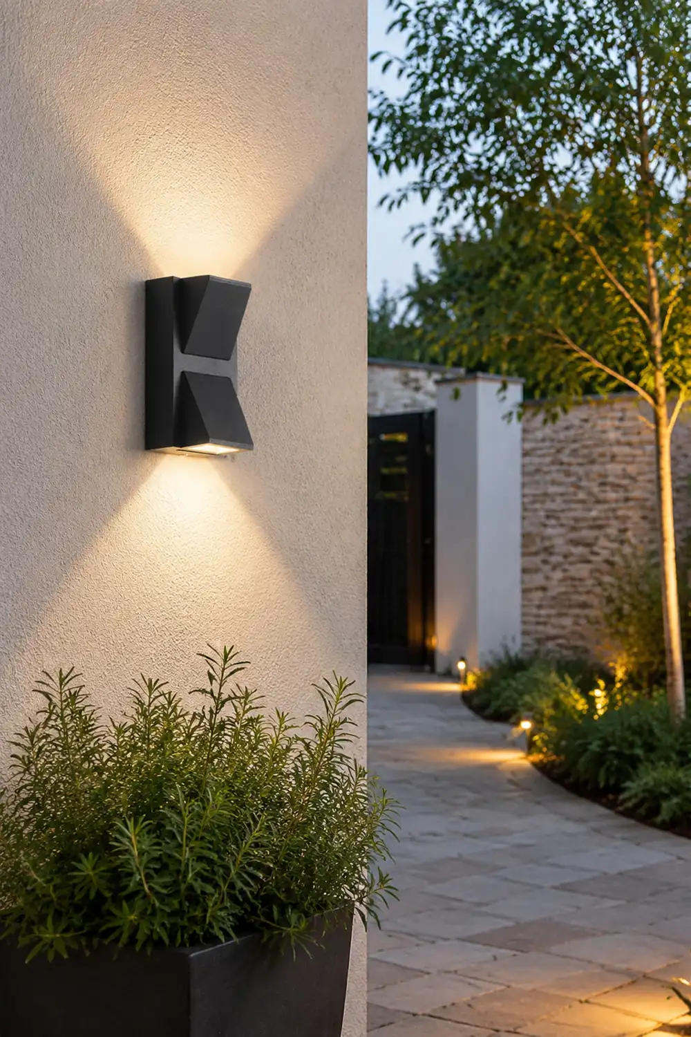 Waterproof LED Up And Down Lighting Black Modern Outdoor Wall Lights - Lumpaz