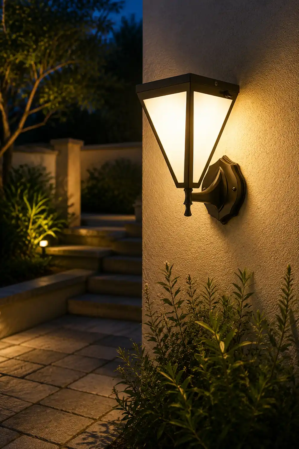 Retro Dimmable LED Waterproof Modern Solar Plug in Wall Sconce Wall Lamp - Lumpaz