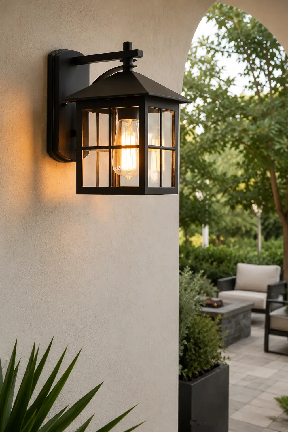 Minimalist Square Glass Lampshade Waterproof Modern Outdoor Lanterns - Lumpaz