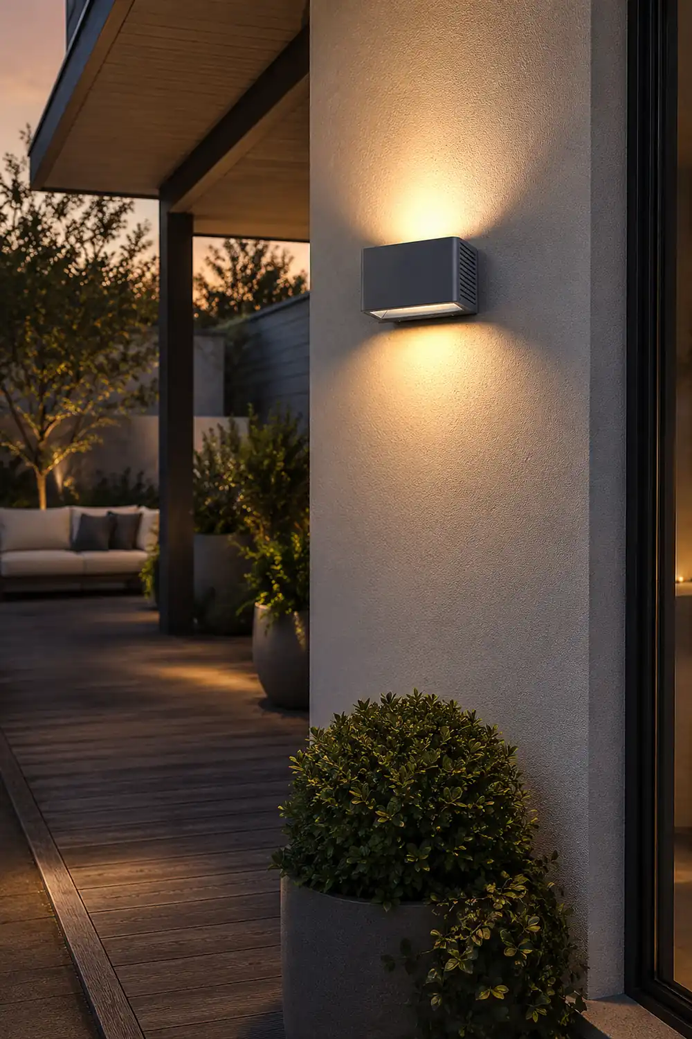 Rectangle LED Waterproof Nordic Up and Down Lights Outdoor Wall Lights Sconces - Lumpaz