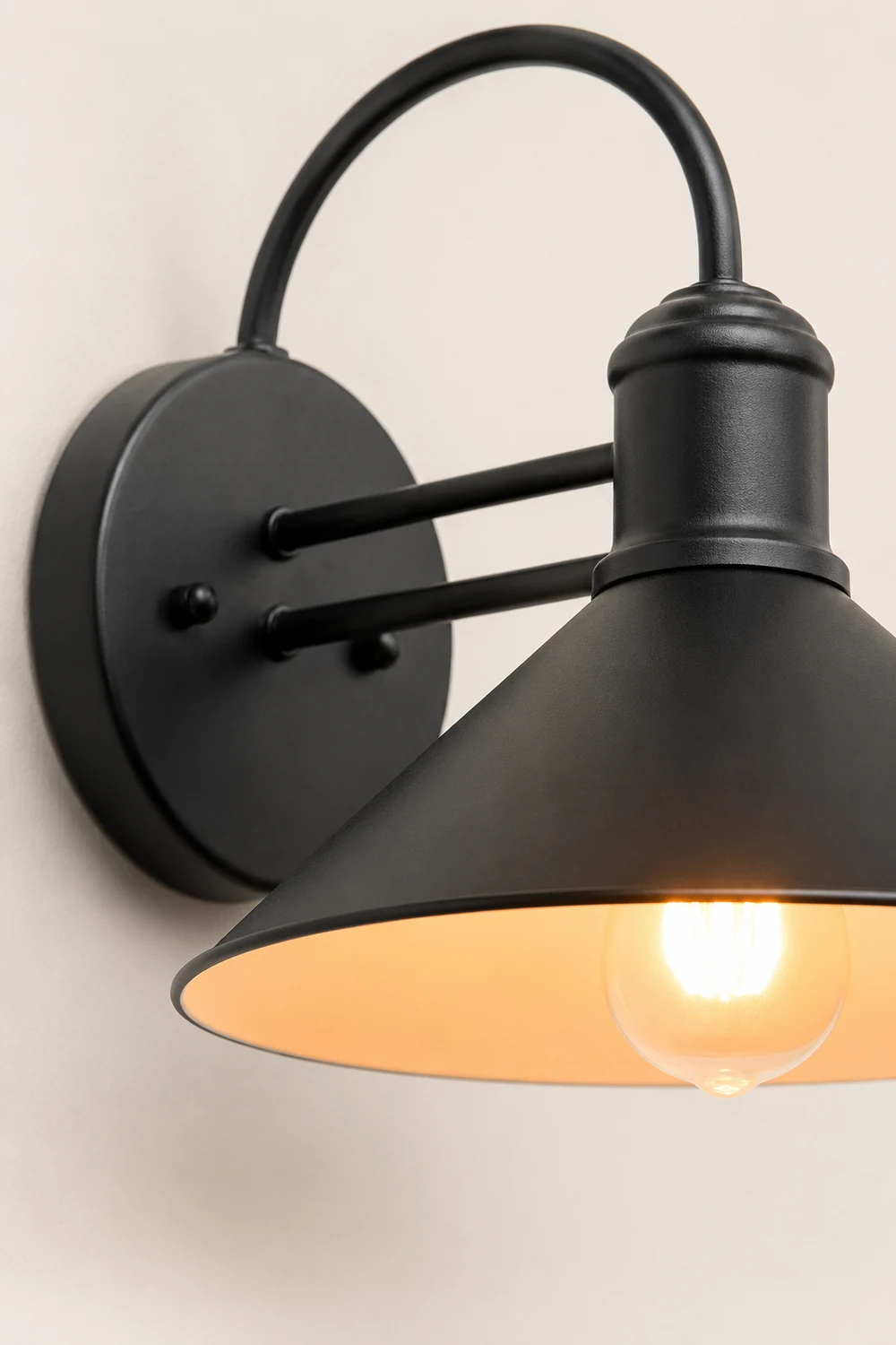 Retro Conical Iron Waterproof Industrial Style Outdoor Wall Lamp Exterior Lights - Lumpaz