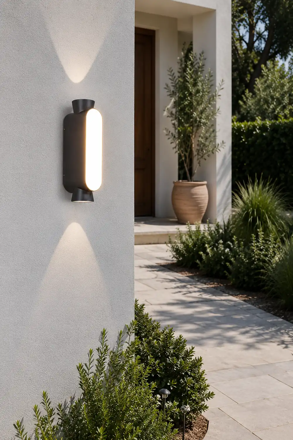 Waterproof LED Up and Down Lights Black Modern Outdoor Wall Sconce Lighting - Lumpaz