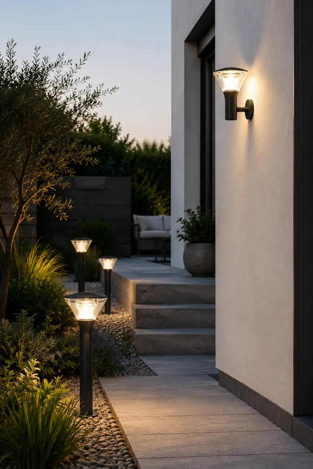 Round LED Waterproof Nordic Sconces Wall Lamp Outdoor Lights Path Lights - Lumpaz