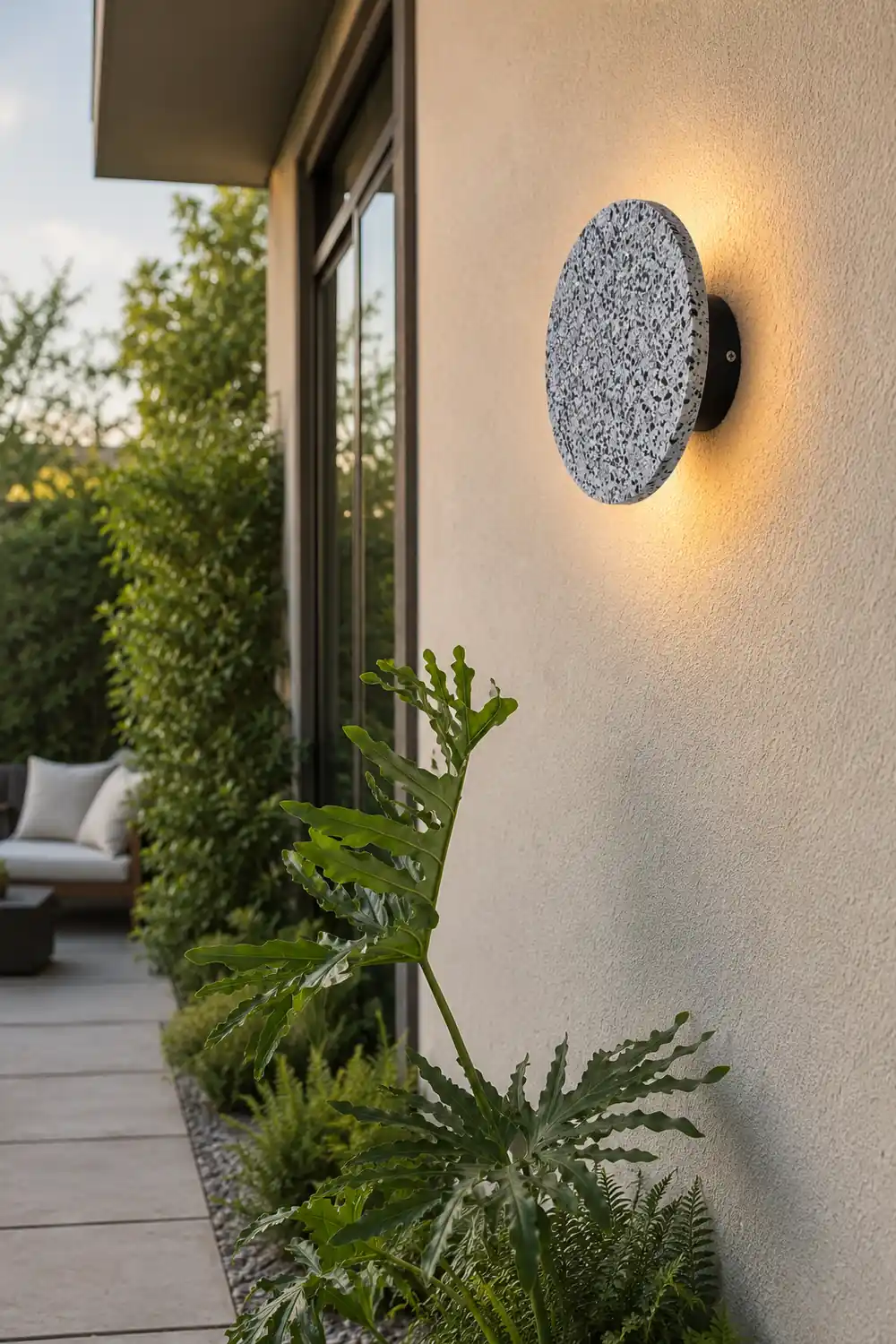 Circular Terrazzo Waterproof Minimalist Outdoor Wall Lights Porch Lights - Lumpaz
